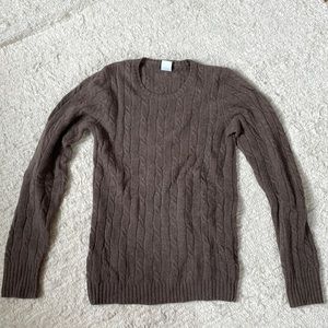 Vintage J Crew Mushroom Brown Cable Knit Sweater